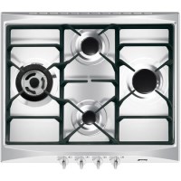 GRADE A3 - Smeg SR264XGH Cucina 60cm Stainless Steel 4 Burner Gas Hob with New Style Controls