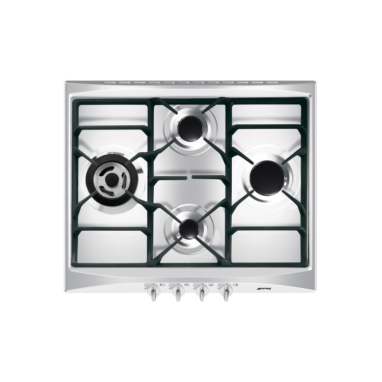 GRADE A3 - Smeg SR264XGH Cucina 60cm Stainless Steel 4 Burner Gas Hob with New Style Controls