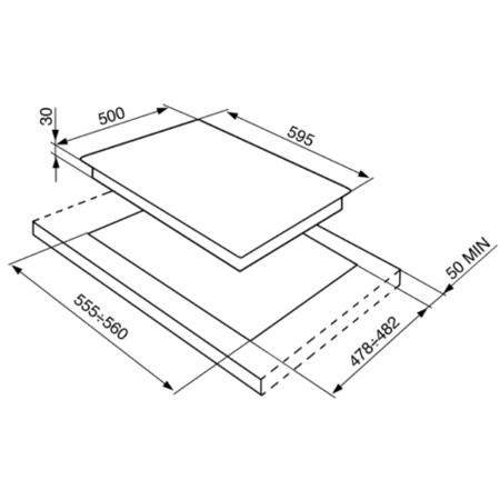 GRADE A3 - Smeg SR264XGH Cucina 60cm Stainless Steel 4 Burner Gas Hob with New Style Controls