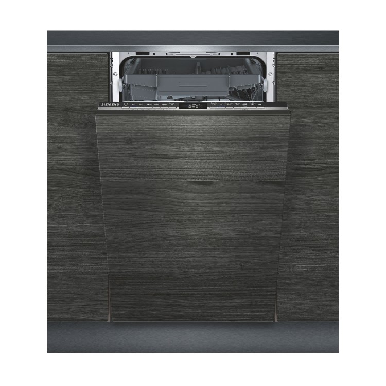 Siemens iQ300 Integrated Slimline Dishwasher - D-Rated, Black control panel