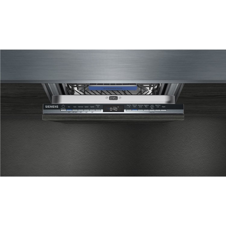 Siemens iQ300 Integrated Slimline Dishwasher - D-Rated, Black control panel