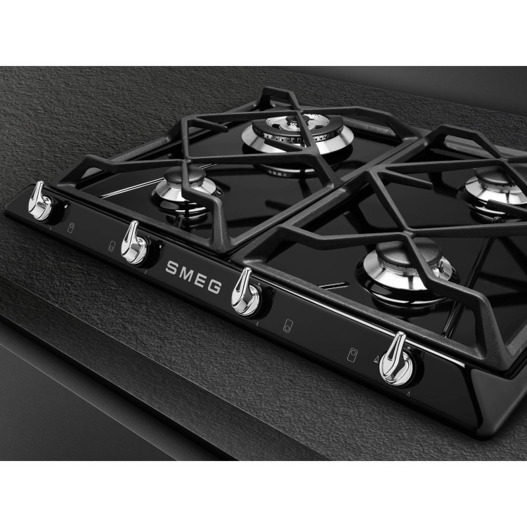 Smeg Victoria 60cm 4 Burner Gas Hob - Black