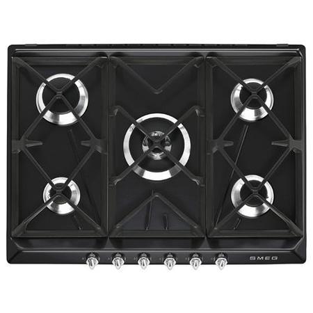 GRADE A2 - Smeg SR975NGH Victoria 70cm Black 5 Burner Gas Hob