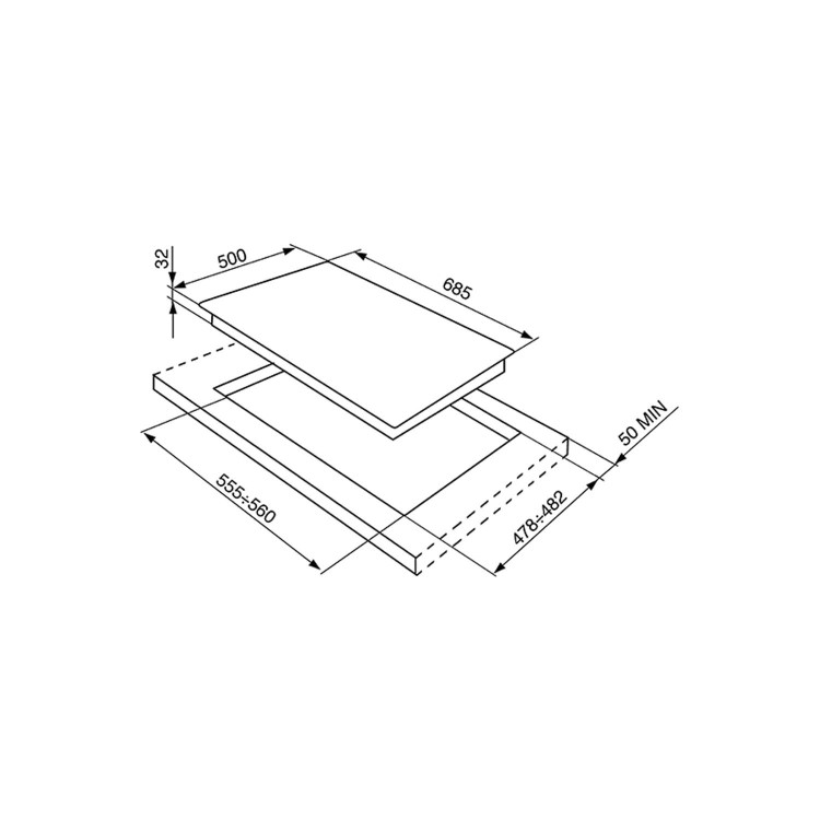 GRADE A2 - Smeg SR975NGH Victoria 70cm Black 5 Burner Gas Hob