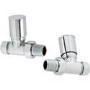 Pair of Straight Round Radiator Head Valves - Chrome- For Pipework Which Comes From The Floor