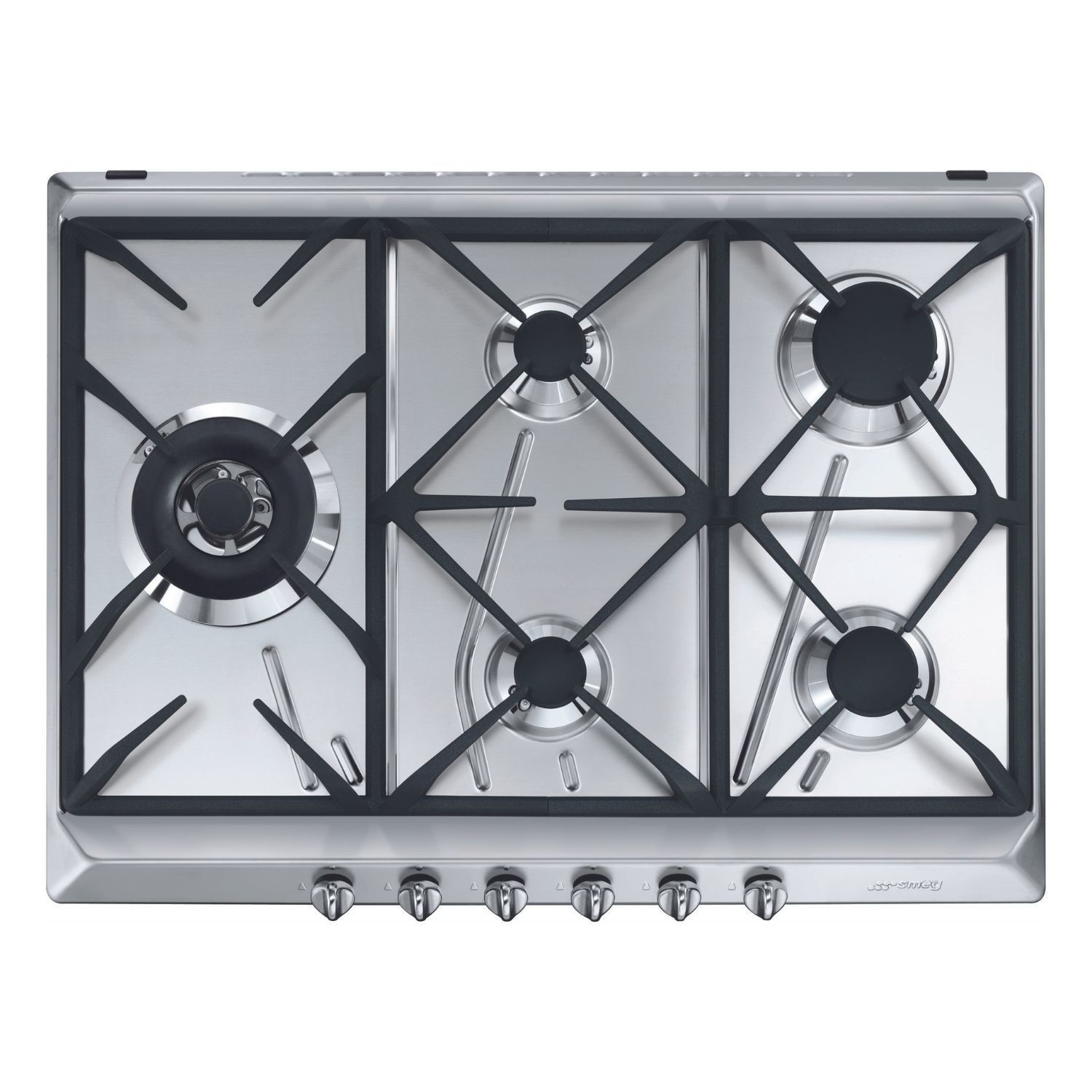 SRV575GH5 70cm 5 Burner Cucina Gas Hob Stainless Steel Contemporary Controls