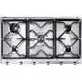 GRADE A2 - Smeg SRV596GH5 Cucina 5 Burner 90cm Wide Gas Hob With Cast Iron Pan Stands Stainless Steel