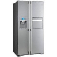 Smeg SS55PTLH Cucina Stainless Steel Effect Side-by-Side Fridge Freezer with Homebar and Ice & Water Dispenser