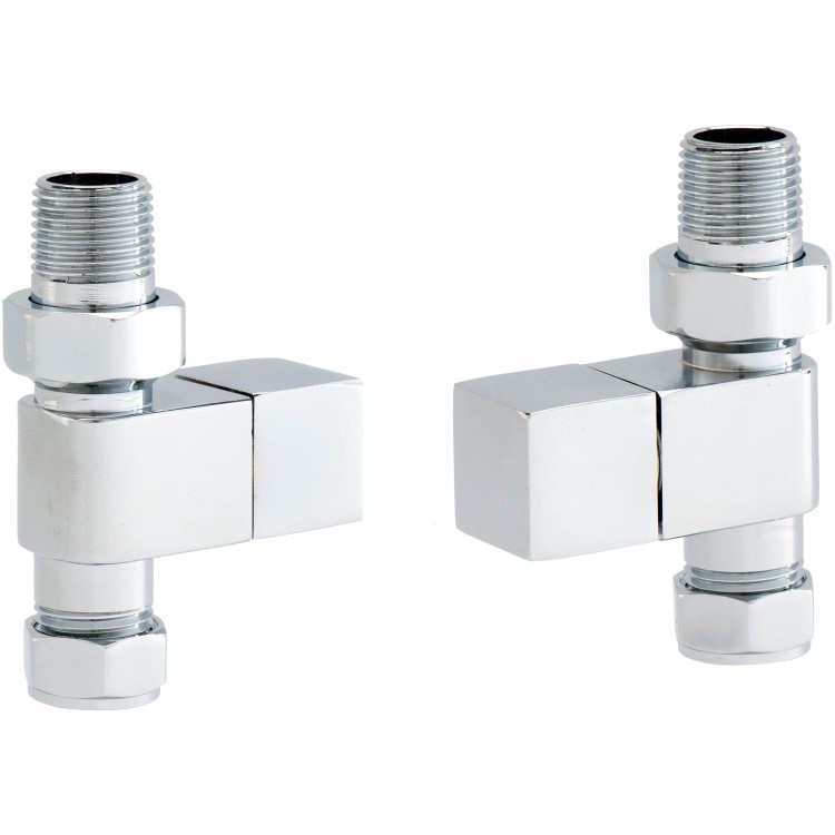 Pair of Straight Square Head Radiator Valves
