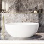 Freestanding Double Ended Stone Resin Solid Surface Bath 1500 x 720mm - Opal