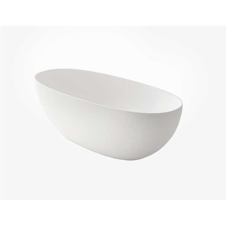 Freestanding Double Ended Stone Resin Solid Surface Bath 1700 x 750mm - Opal