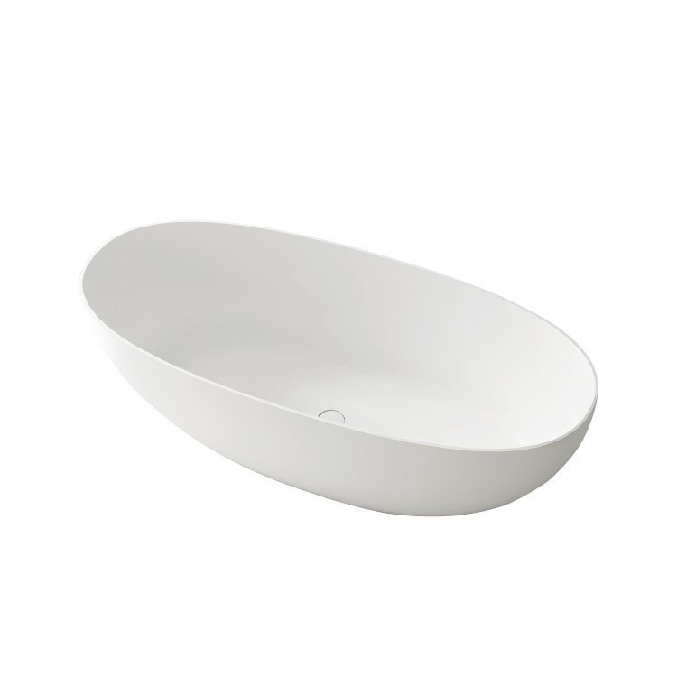 Freestanding Double Ended Stone Resin Solid Surface Bath 1700 x 750mm - Opal