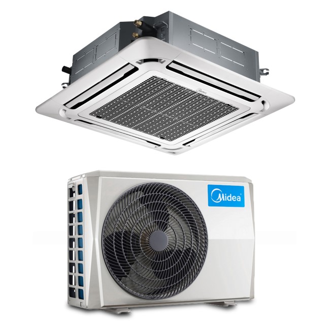 36000 BTU 10.5 kW  A++/A+ Super Slim Ceiling Cassette Air conditioning system with heat pump and 5 years warranty