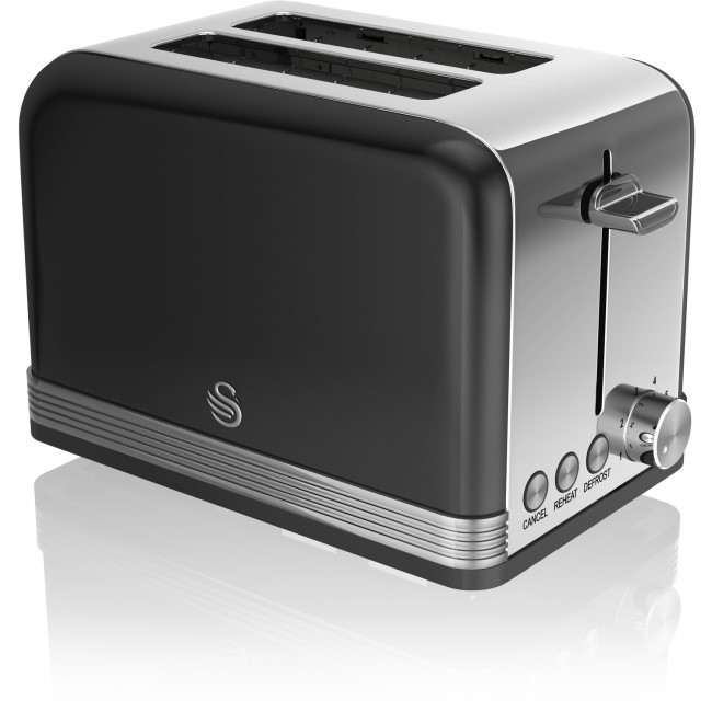 Swan ST19010BN Retro 2 Slice Toaster - Black