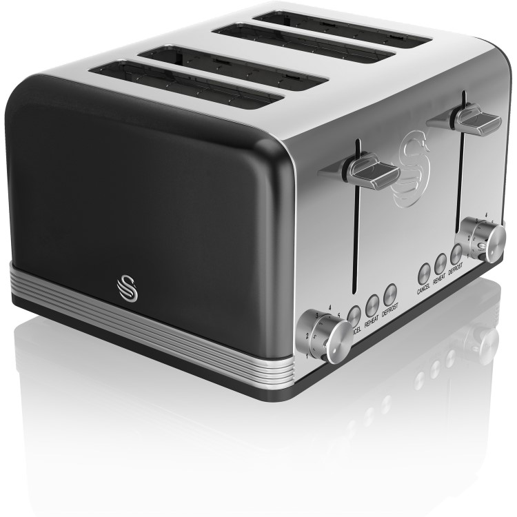 Swan ST19020BN Retro Style 4-slice Toaster - Black
