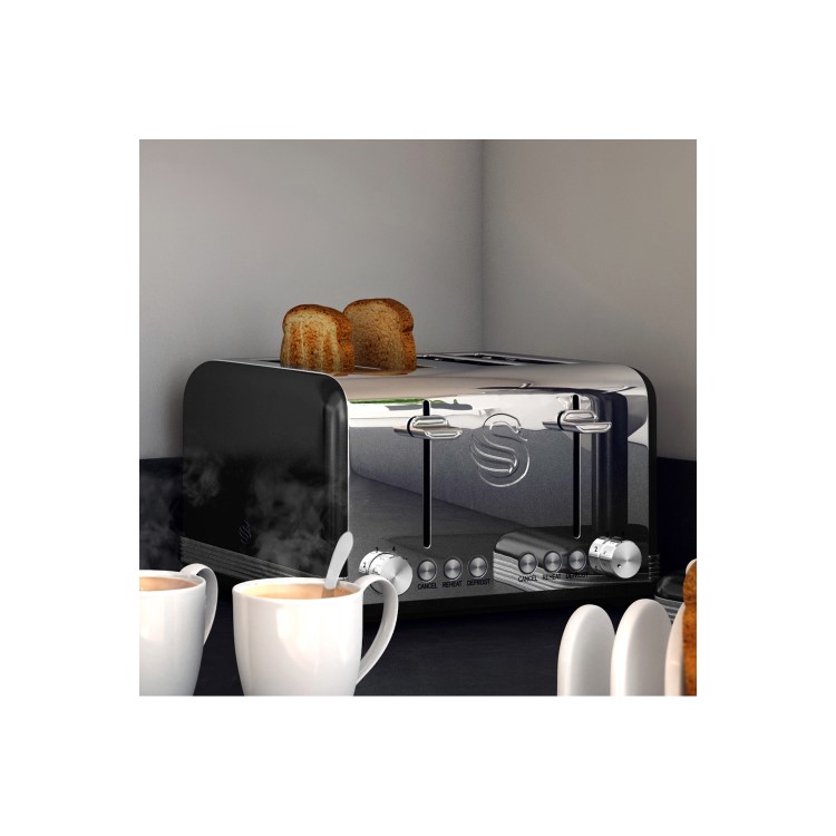 Swan ST19020BN Retro Style 4-slice Toaster - Black