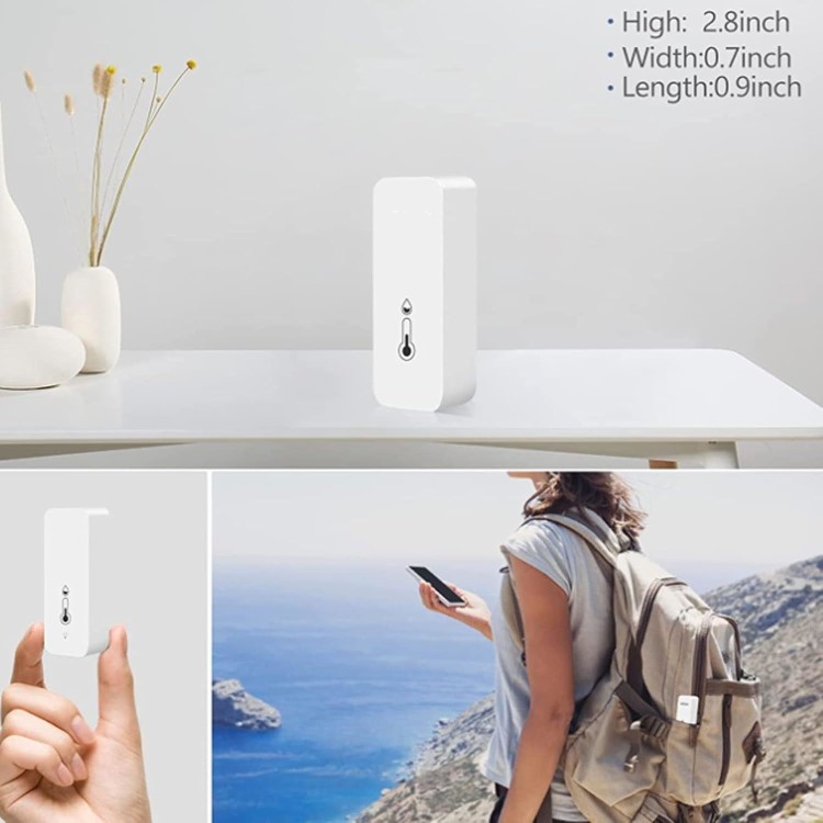 Tuya Smart WiFi IP65 Waterproof Temperature & Humidity Sensor for Indoor/Outdoor Follow-Me Climate Control