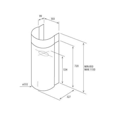 Elica STONE_WH Stone Cylindrical 33cm Chimney Hood - White