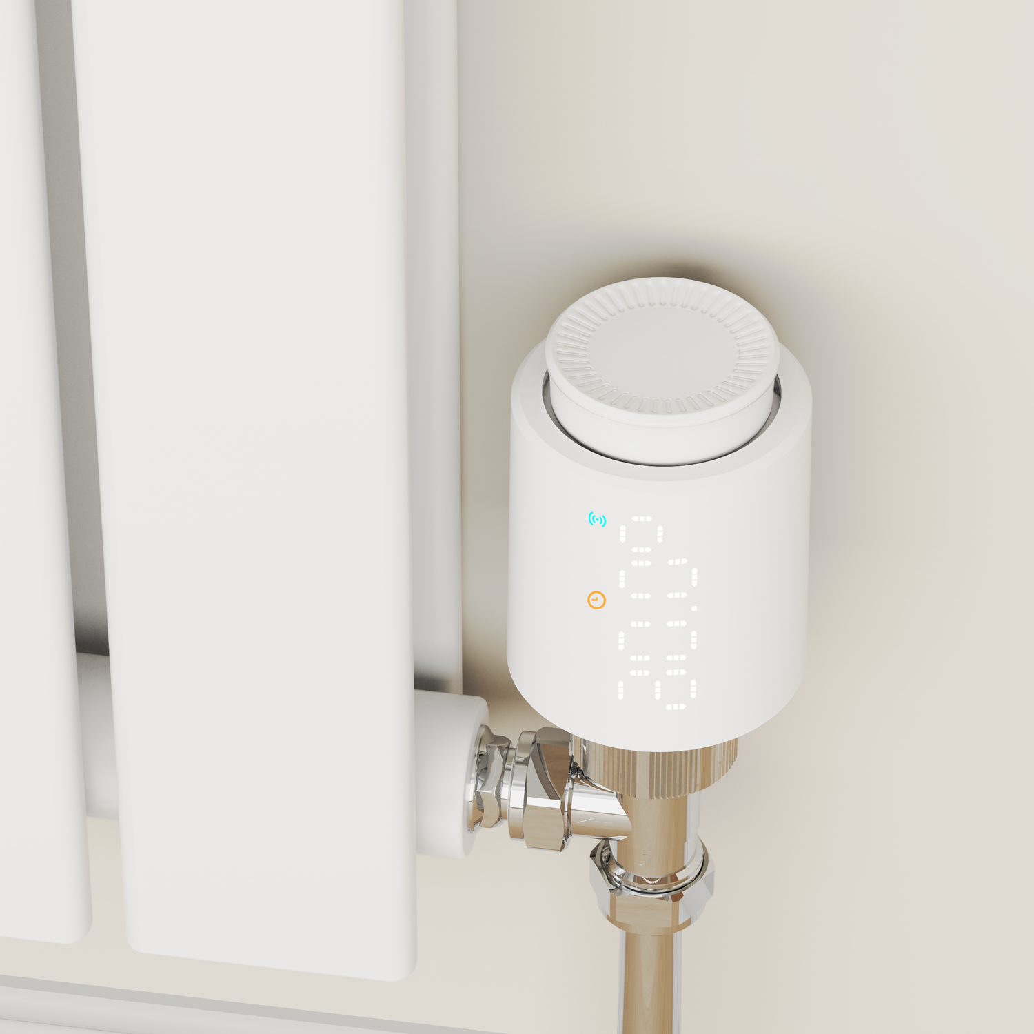 Electriq Smart Modern Led Trv Thermostatic Radiator Valves Wi-Fi Version  STRV-W1-WH