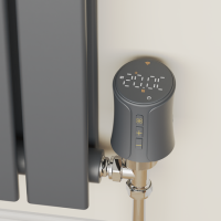 electriQ Modern LCD Smart TRV Thermostatic Radiator Valves Tuya Zigbee Version Anthracite