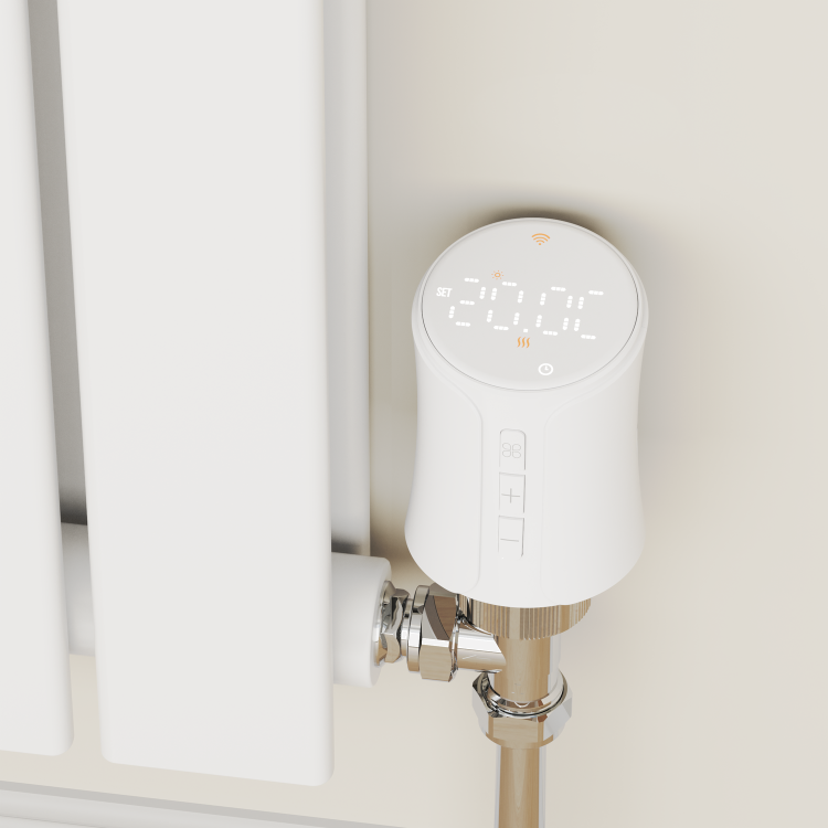 electriQ Modern LCD Smart TRV Thermostatic Radiator Valves Tuya Zigbee Version White