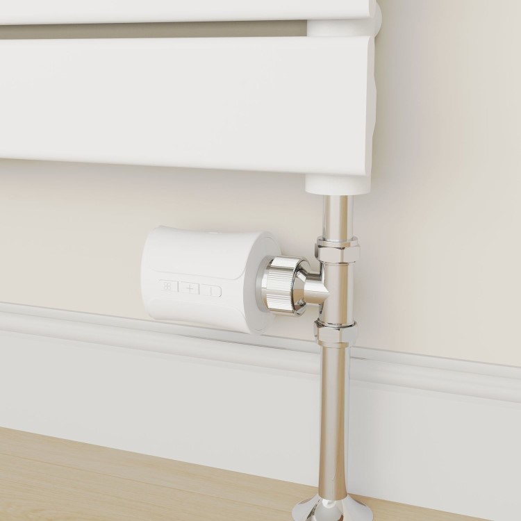 electriQ Modern LCD Smart TRV Thermostatic Radiator Valves Tuya Zigbee Version White
