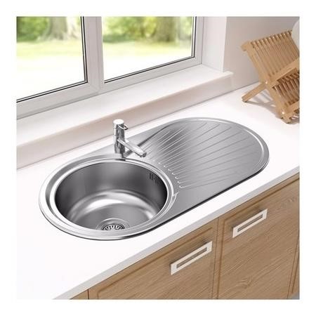 Astracast Su0948sv Round Single Bowl, Stainless Steel Sink Round Bowl And Drainer