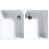 Astracast SU20WHHOMESK Sudbury Large Double Bowl Ceramic Sink in White