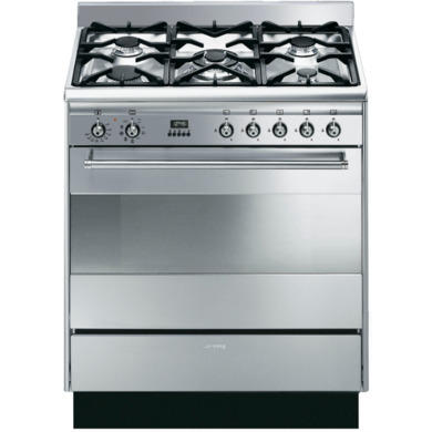 GRADE A2 - Smeg SUK81MFX8 80cm Dual Fuel Range Cooker Stainless Steel