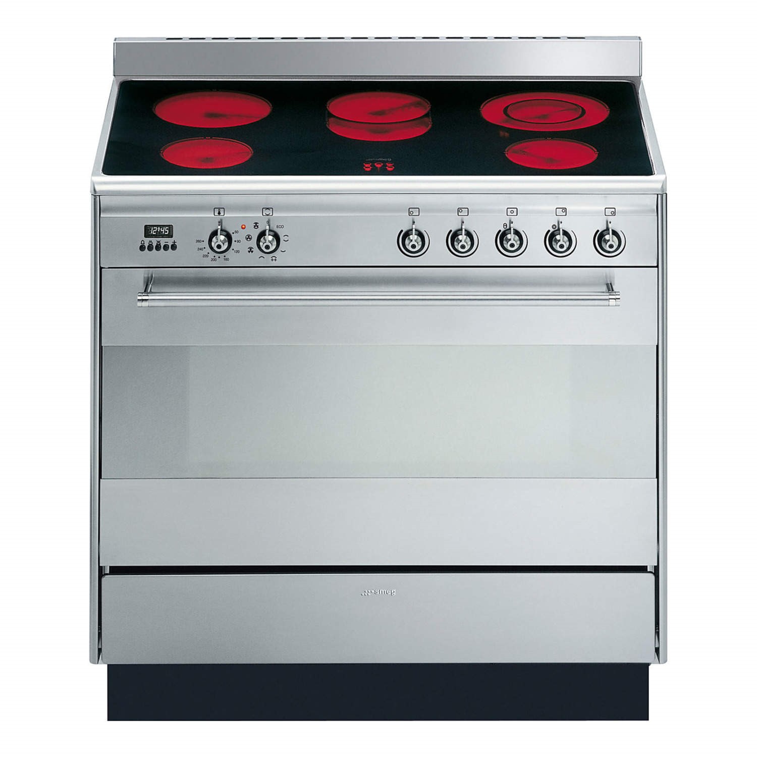stainless steel electric range cooker 90cm