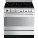SUK91CMX9 Smeg Concert 90cm Electric Single Oven Range Cooker - Stainless Steel
