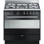 Refurbished Smeg Concert SUK91MBL9 90cm Dual Fuel Single Oven Range Cooker Black