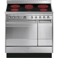 Smeg SUK92CMX8 Concert Stainless Steel Double Oven 90cm Electric Range Cooker with Ceramic Hob