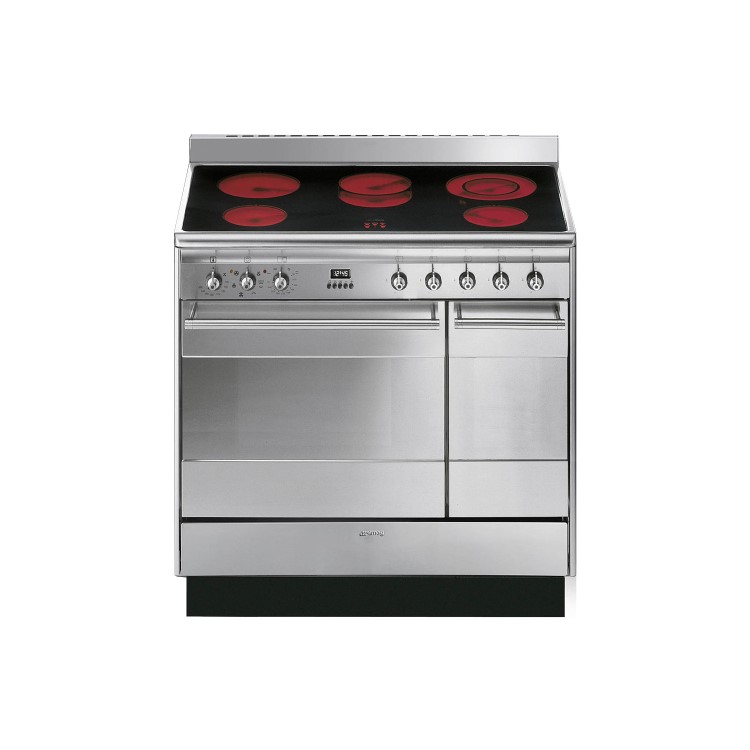 GRADE A2 - Smeg SUK92CMX9 Concert Double Oven 90cm Electric Range Cooker With Ceramic Hob - Stainless Steel