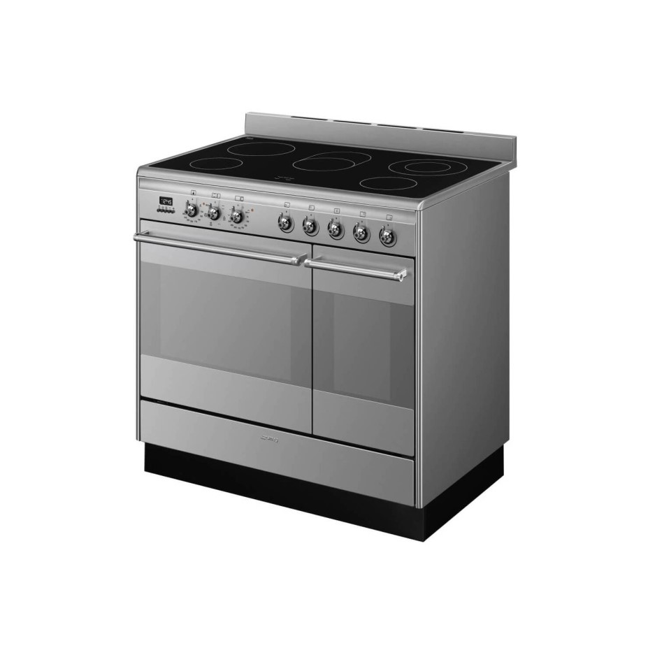 Smeg Concert 90cm Electric Range Cooker with Ceramic Hob Stainless