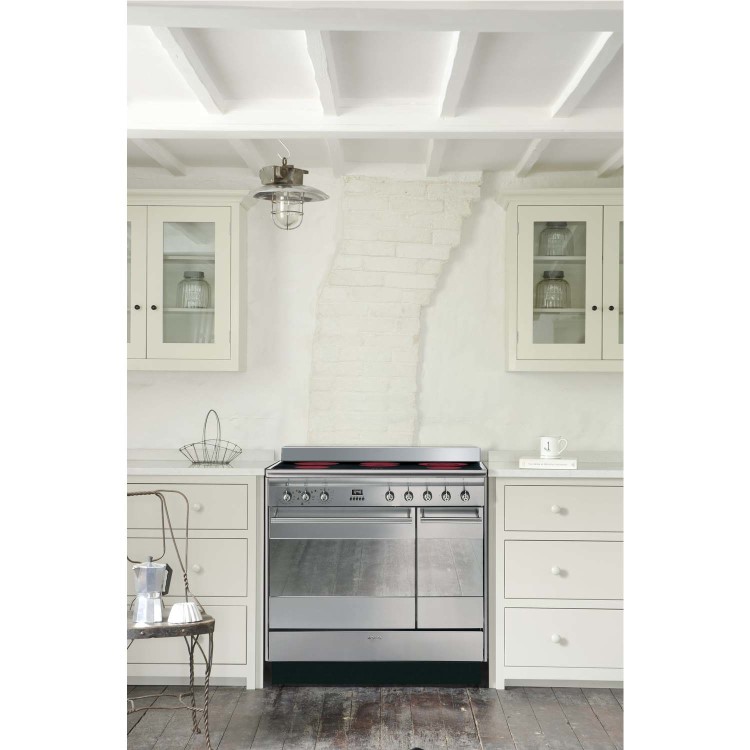 GRADE A2 - Smeg SUK92CMX9 Concert Double Oven 90cm Electric Range Cooker With Ceramic Hob - Stainless Steel