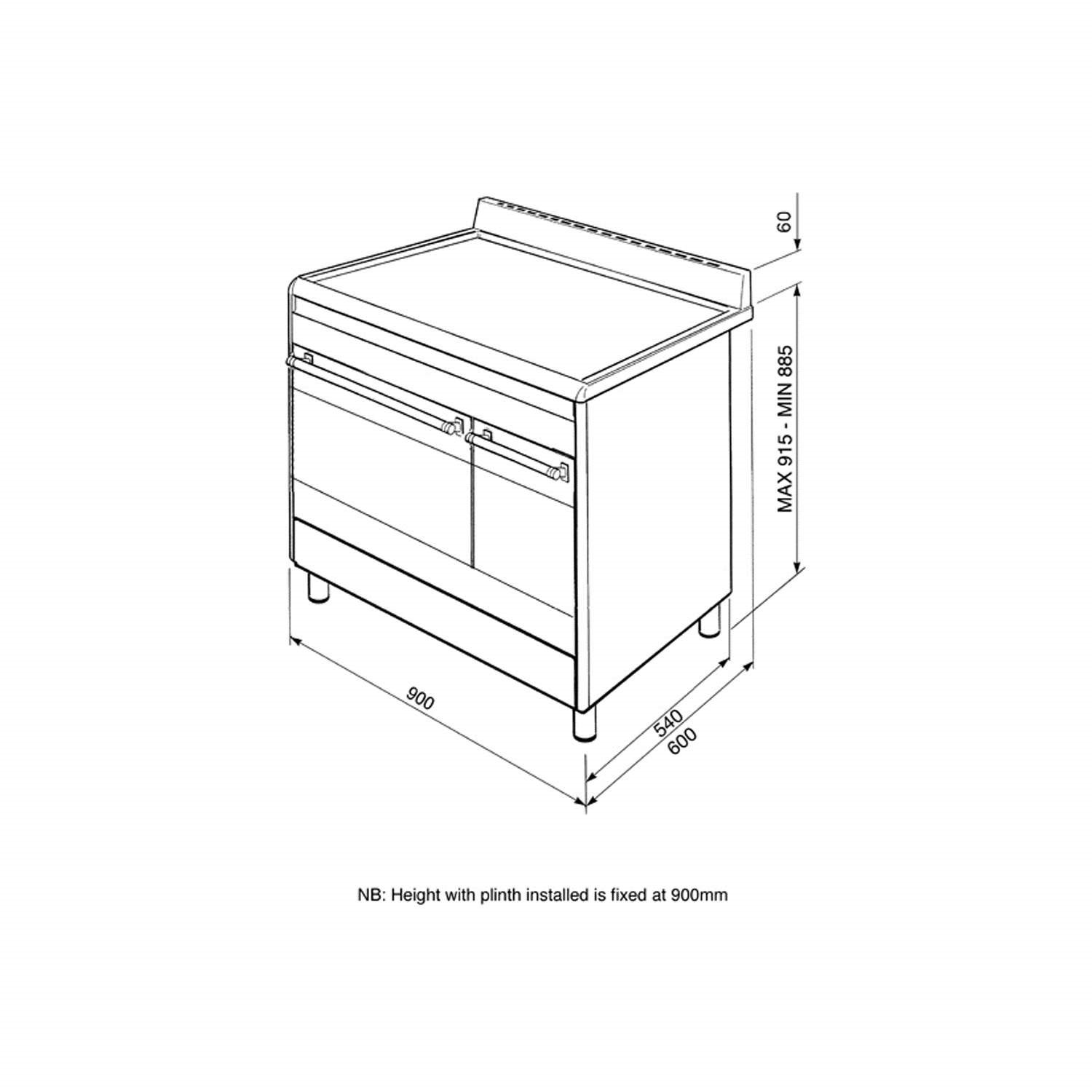 Smeg SUK92MBL9 Concert 90cm Dual Fuel Range Cooker Black Appliances