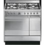 GRADE A2 - Light cosmetic damage - Smeg SUK92MX9 Concert 90cm Dual Fuel Range Cooker - Stainless Steel