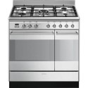 SUK92MX9-1 Smeg Concert 90cm Dual Fuel Double Oven Range Cooker - Stainless Steel