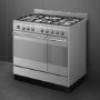 Smeg Concert 90cm Dual Fuel Double Oven Range Cooker - Stainless Steel