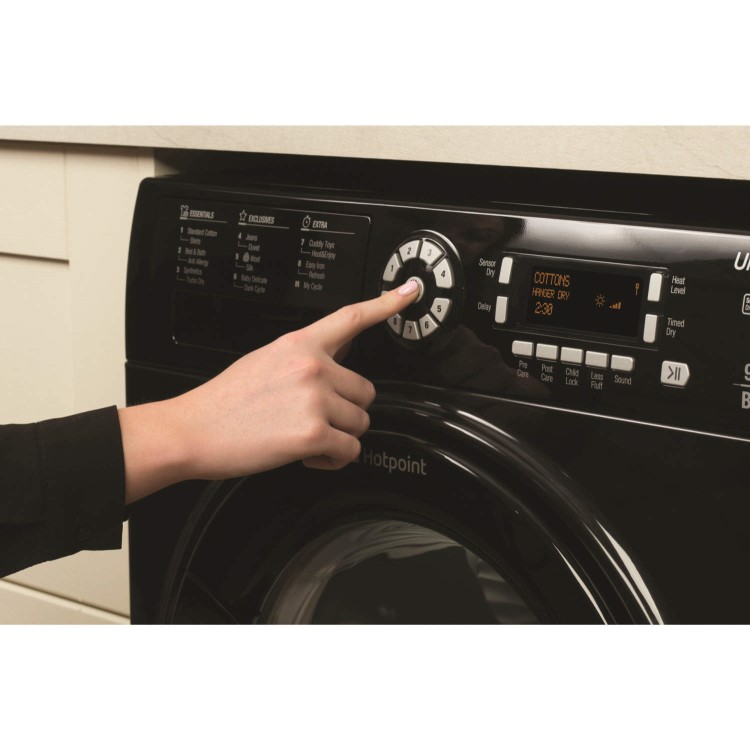 GRADE A3 - Hotpoint SUTCD97B6KM Ultima S-Line 9kg Freestanding Condenser Tumble Dryer-Black