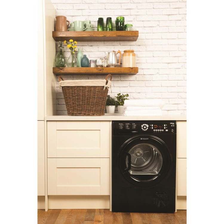 GRADE A3 - Hotpoint SUTCD97B6KM Ultima S-Line 9kg Freestanding Condenser Tumble Dryer-Black
