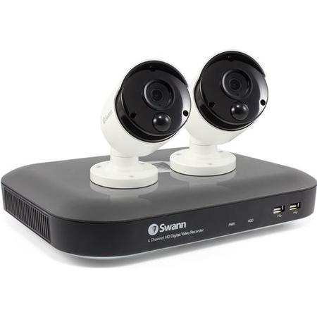 Swann CCTV System - 4 Channel 5MP DVR with 2 x 5MP Super HD Thermal Sensing Cameras & 1TB HDD