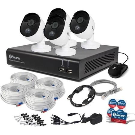 Swann CCTV System - 8 Channel 1080p HD DVR with 4 x 1080p Thermal Sensing Cameras & 32GB SD