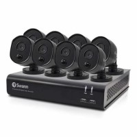 Swann CCTV System - 8 Channel 1080p HD DVR with 8 x 1080p HD Black Cameras & 64GB SD Card