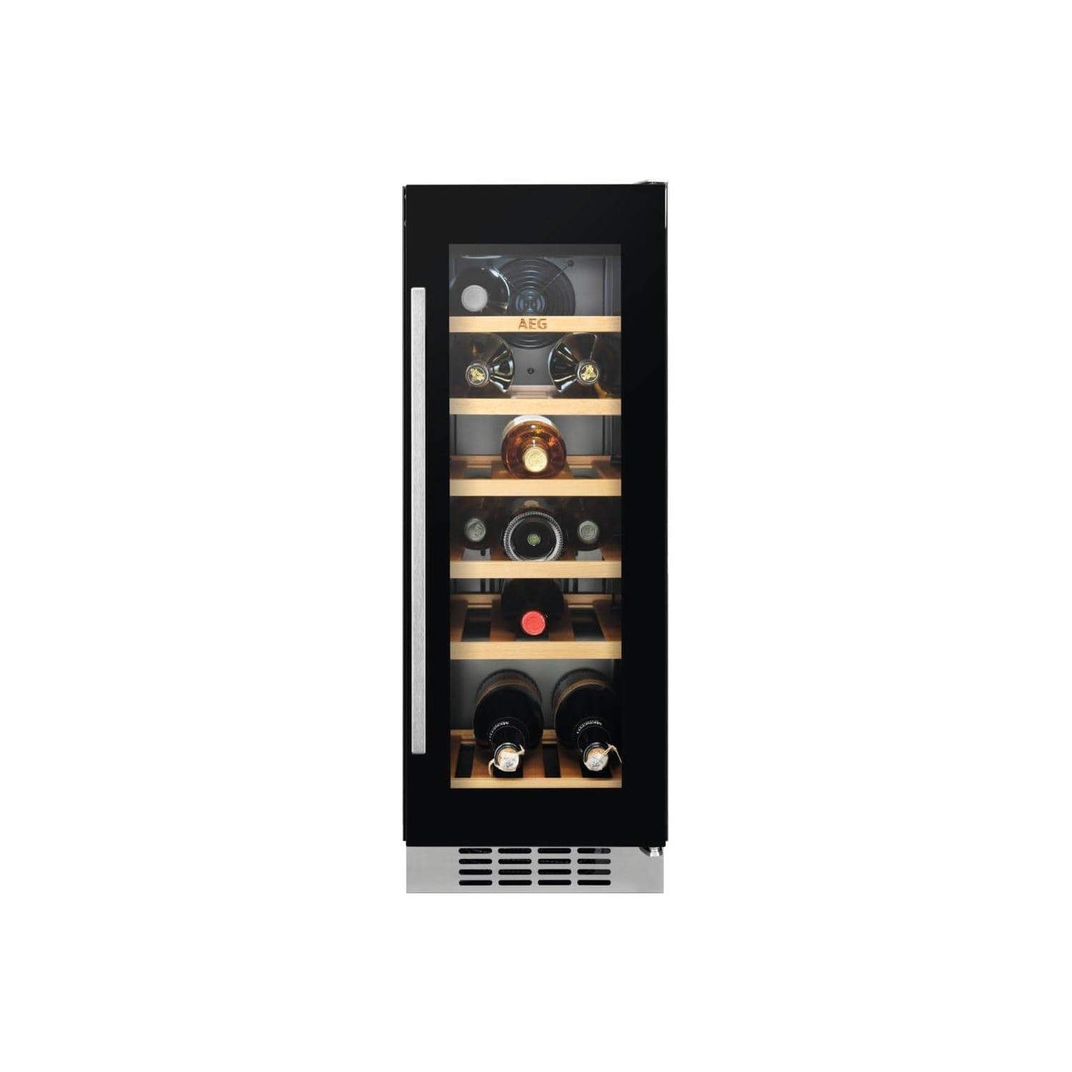 AEG 18 Bottle Single Zone Built in Wine Cooler- Black Framed Glass Door