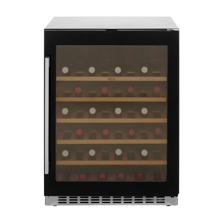 AEG SWE66001DG Built-in Under Counter 46 Bottle Wine Cellar For Optimal Wine Storage - Black Framed Glass Door