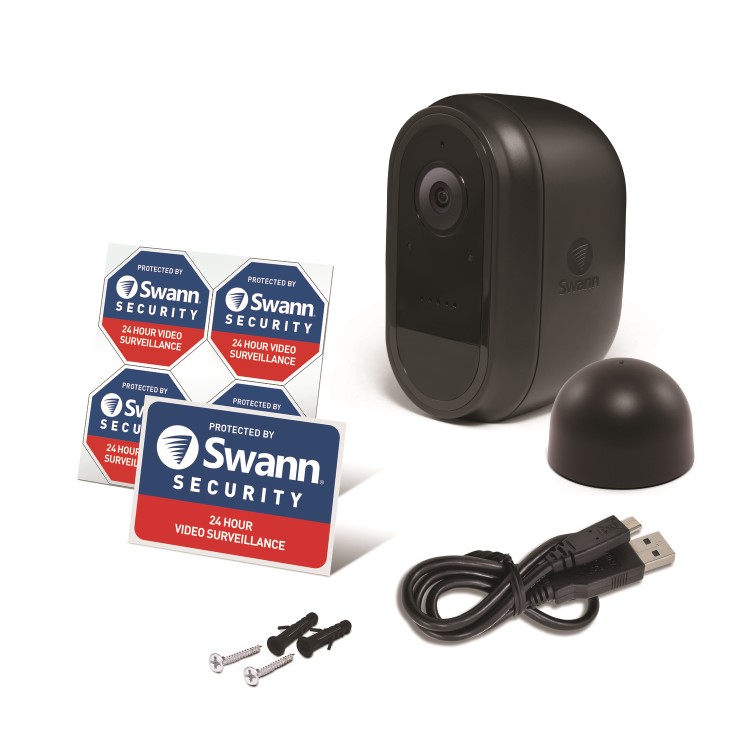 Swann 1080p HD Wireless Security Camera - Black - Works with Google Assistant or Alexa