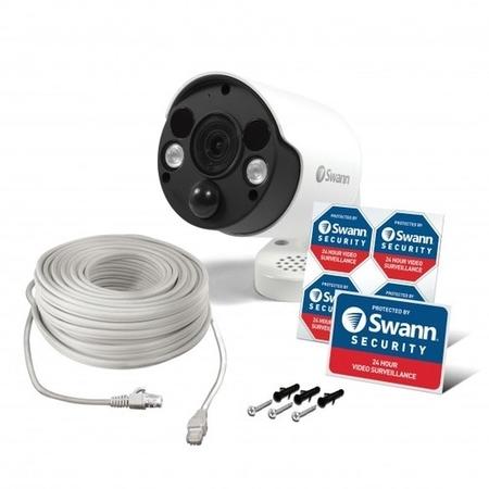 Swann 4K Ultra HD Thermal Sensing White IP Bullet Camera with 150ft Night Vision - 1 Pack 