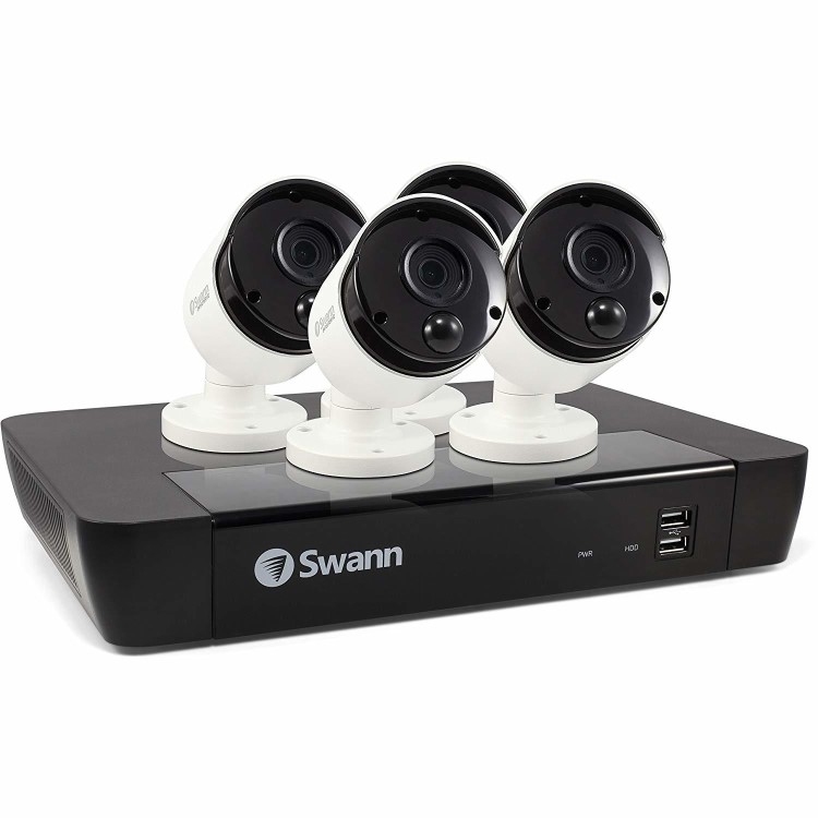 Swann CCTV System - 8 Channel 5MP NVR with 4 x 5MP Super HD Thermal Sensing Cameras & 2TB HDD